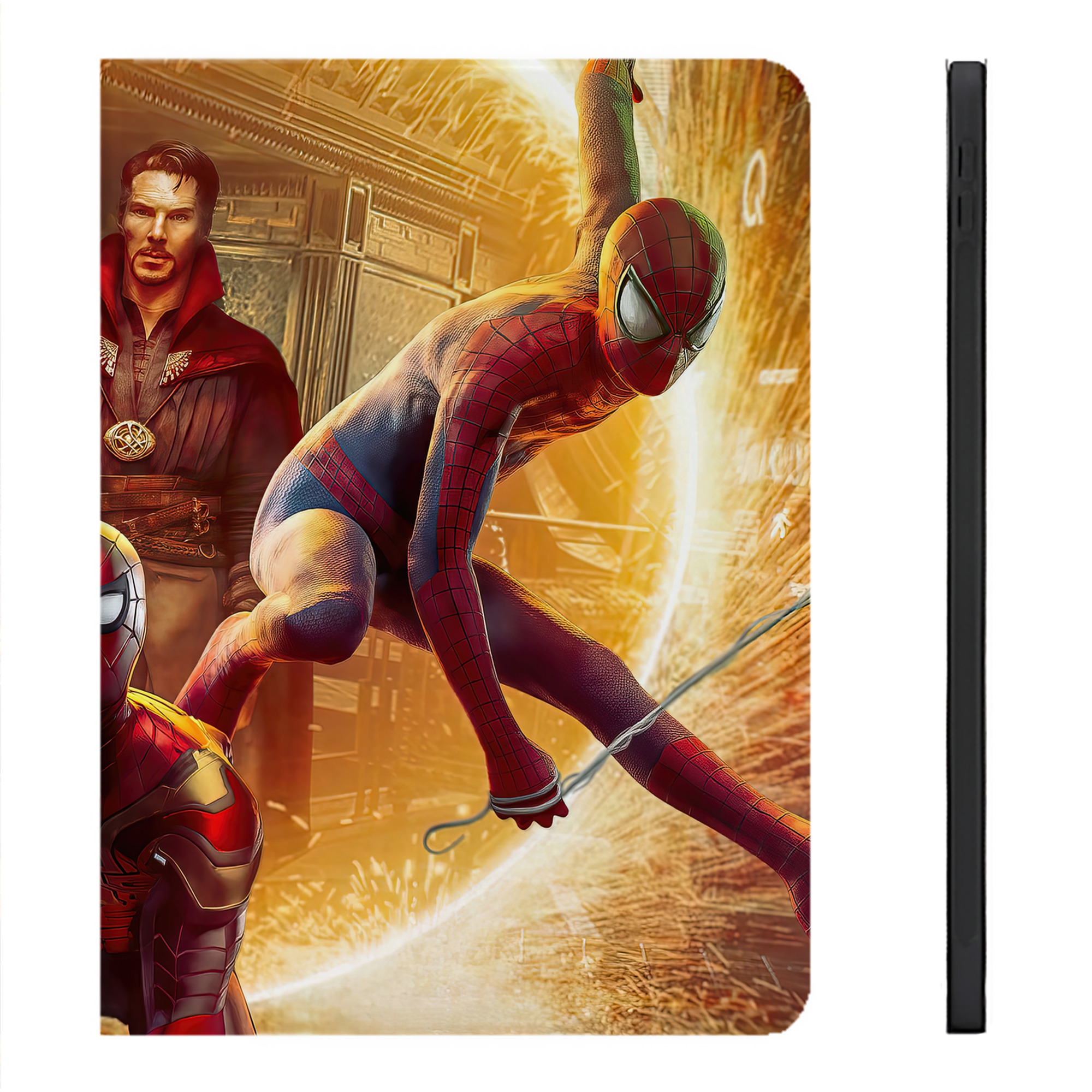 （画像用） Spider Man スパイダーマン IPadケース ペンホルダー付き ブックスタイルデザイン